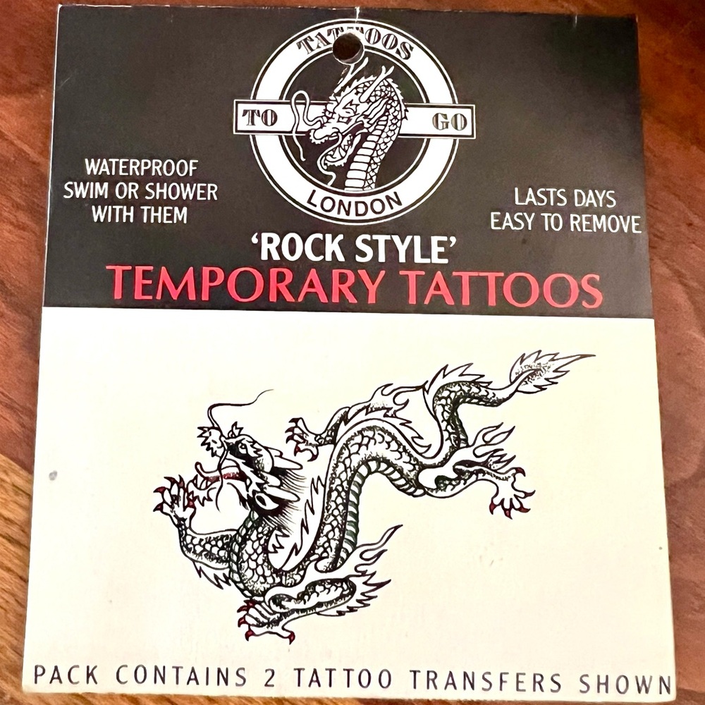 LONDON to go TATOOS Rock Style Temporary Tattoos Dragon